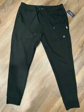 New Polo Ralph Lauren Black Heather Solid Double Knit Jogger Pants Men's Sz XL